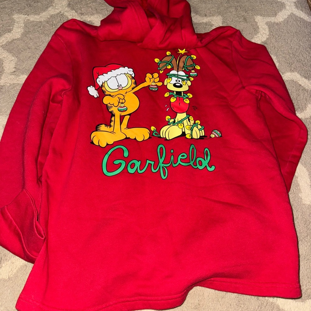 H&M Red Garfield Christmas Hoodie